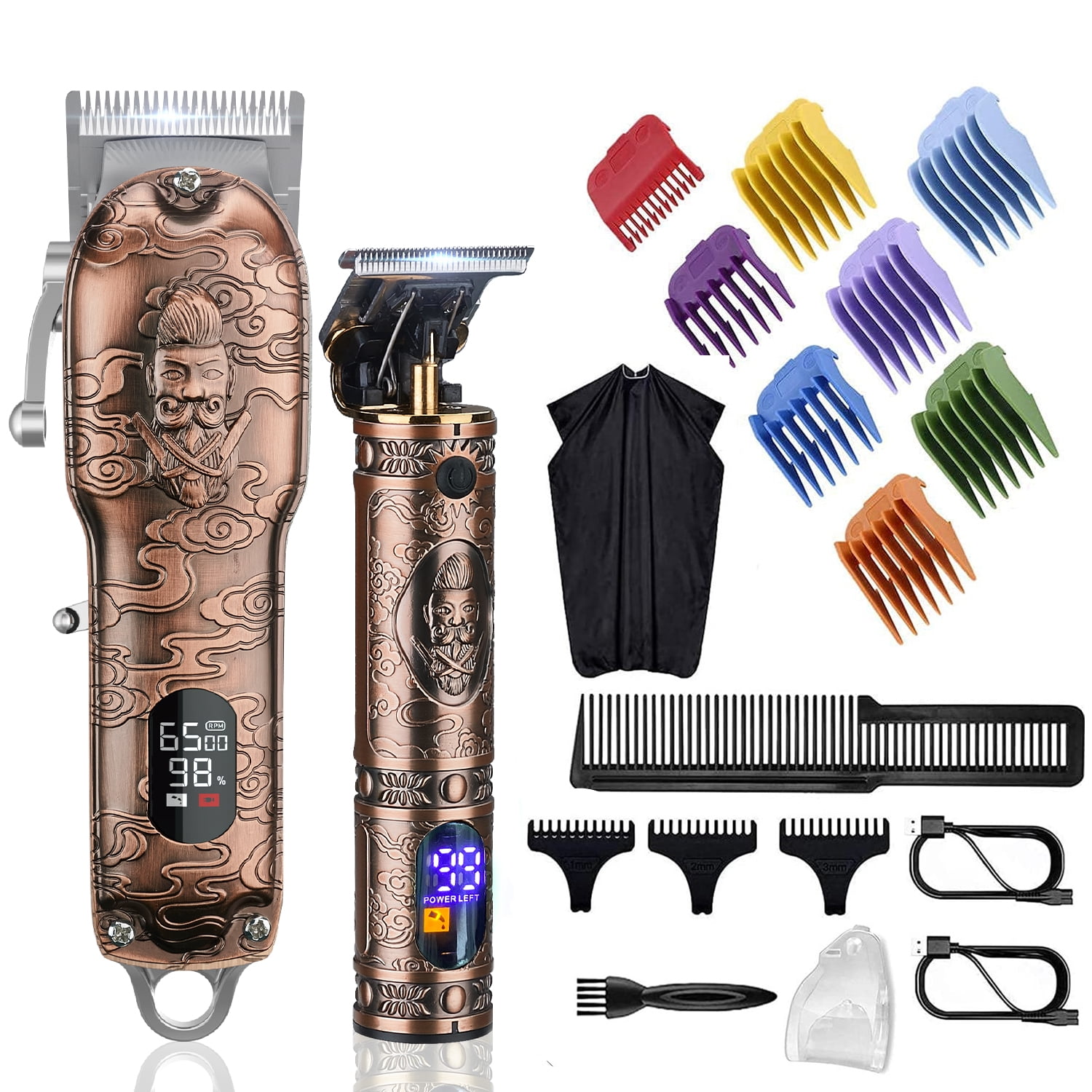 RESUXI Hair Clippers and Trimmer Set Cordless Hair Clippers for Men Barber  Clippers Professional Sets Beard Trimmer USB Rechargeable LED Display -  Walmart.com