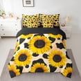 thumbnail image 2 of jejeloiu Sunflower Floral Blossom 7 Pieces Bedding Comforter Set,Milk Cow Pattern Full Bedding Set For Kids Reversible, 2 of 8