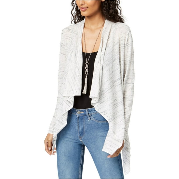 INC Womens Waterfall Cardigan Suéter, Blanco, Grande I-N-C Cárdigan