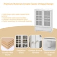 thumbnail image 4 of Noble House Minimalist Buffet Cabinet with Glass Doors and Drawer, Sideboard Cupboard for Dining Room, White, 4 of 11