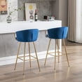 thumbnail image 6 of 26 Inch Velvet Dining Chairs, Modern Dining Chair with Golden Metal Legs, Simple Bar Stool Upholstered Dining Chairs, Accent Desk Chair Dining Room, Kitchen, Vanity, Living Room(Blue,Set of 6), 6 of 10