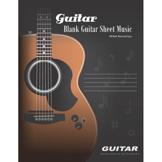 Blank Guitar Sheet Music Manuscript Paper 100 Pages With Staff Tab