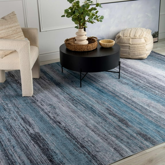 Rug Branch Contemporary Coastal Blue Grey Indoor Area Rug - 4x6