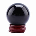 thumbnail image 1 of Esfera curativa de cuarzo negro natural, rara y atractiva, de 40 mm con soporte., 1 of 14