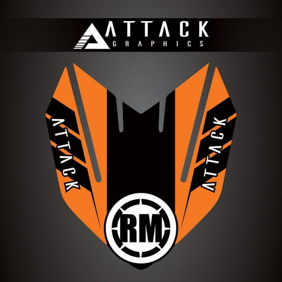 Attack Graphics Renegade Front Fender Decal Orange for Ktm 125 Sx 2016-2022