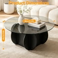 thumbnail image 5 of Wliqien 27.5 Inches/31.5 Inches Round Coffee Table, Tempered Glass Top Mid Century Modern Coffee Table, Center Table with Wood Base for Living Room, Office, 5 of 7