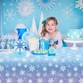 thumbnail image 5 of PHOGARY 3 Pack Christmas Snowflake Tablecloth Frozen Birthday Party Decorations Winter Wonderland Decorations Party Supplies Disposable Plastic Table Cover, 54x108inches, 5 of 7