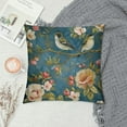 thumbnail image 2 of JEUXUS Navy Blue Chinoiserie Pillow Cover Spring Summer Floral Decorative Outdoor Throw Pillow Covers Vintage Flower Bird Pillowcase Cushion Cover for Sofa Couch Home Bedroom, 2 of 5