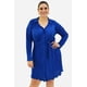 thumbnail image 1 of Vestido de satín plisado Roman Fashion Tallas Extras 12248 Azul petroleo 42, 1 of 7