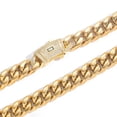 thumbnail image 2 of Men's Iced Out Cuban Link Chain Bracelet, 6mm-14mm CZ Paved Titanium Steel Bracelet, Hip Hop Gold Cuban Bracelet Jewelry for Men, Luxury Gift, 2 of 4