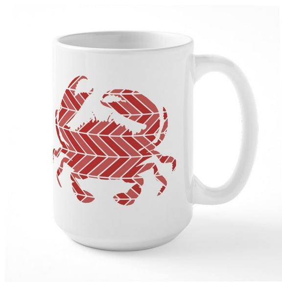 CafePress - Chevron Crab Mugs - 15 oz Ceramic Large White Novelty Mug