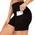 thumbnail image 2 of Womens Biker Shorts with Pockets, 5 Inch High Waisted Tummy Control Spandex Yoga Workout Shorts, 2 of 6