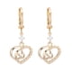 thumbnail image 1 of 1 par de pendientes de circonita para mujer, sencillos, con forma de corazón, huecos, colgantes, pendientes, joyería decorativa (dorado), 1 of 5