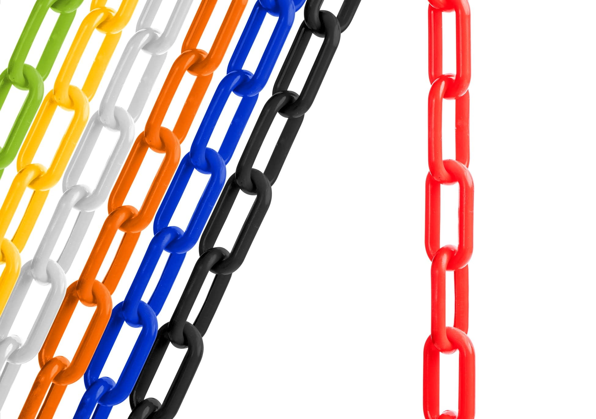US Weight Chainboss 2" x 500' Red Plastic Safety Chain with SunShield UV Resistant Technology