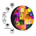 thumbnail image 5 of XMXY Abstract Squares Aesthetics Spare Tire Cover, Universal Waterproof Cover for Jeep RV Tire Wheel Protection, 14 inch, 5 of 8