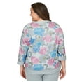 thumbnail image 2 of Alfred Dunner Womens Plus-Size Shadow Floral Bordered Top, 2 of 6