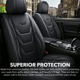 thumbnail image 3 of PEPWELL Full Set Car Seat Covers for Cars, Automotive Seat Covers 5 Seats, Car Seat Protector Waterproof, Nappa Leather Car Seat Cushion, Car Seat Covers Front Seats and Back Fit for Most Cars, 3 of 12
