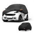 thumbnail image 1 of Funda para auto impermeable para todo clima, protección exterior contra el sol y la lluvia, con tiras reflectantes, negra para Smart Fortwo, 1 of 7