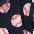 thumbnail image 2 of Luvable Friends Baby Boy Plush Bathrobe, Baseball, 0-9M, 2 of 2