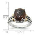 thumbnail image 4 of Sterling Silver With 14k 3.70Smokey Quartz Ring - Ring Size: 6 to 8, 4 of 5