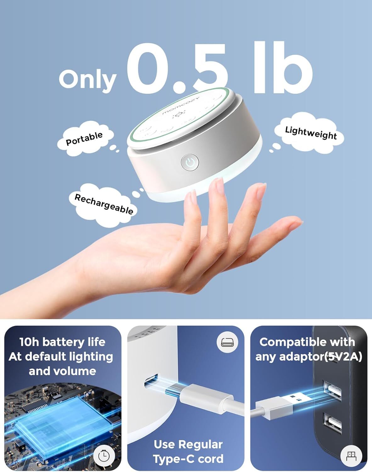 Momcozy Sound Machine for Baby with Touch Light photo 5