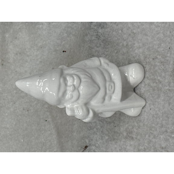 Target Bullseye Mini Shiny White Glazed Gnome with Stick in Hand