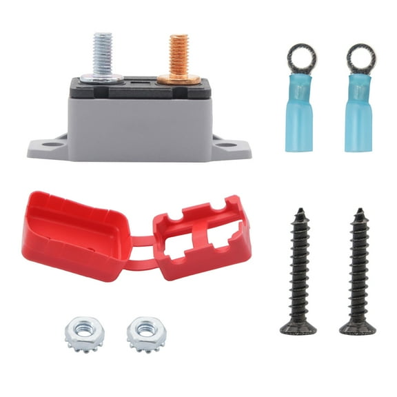 HEMOTON Manual Reset Circuit Breaker for Car with Copper Material and Protective Boot Cover 20A 12V/24V