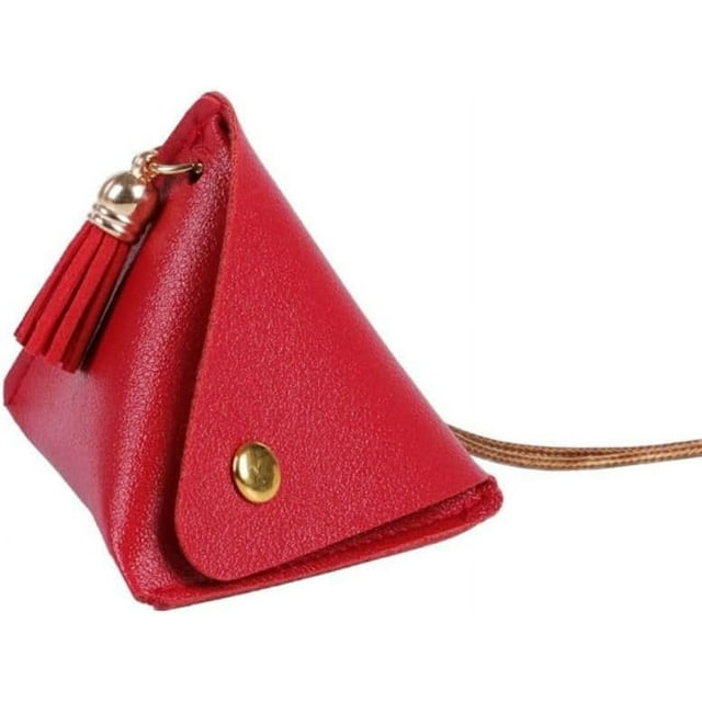 ZOUSSIQI Porte-Monnaie Triangle en Cuir PU Pochette Portefeuille Portable Pyramide Soirée Cocktail Portefeuille à Franges Sac Cosmétique (Rouge), AM0XE10F1ZLUS CA919-92568