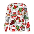 thumbnail image 4 of IROINNID Christmas Sweatshirts for Women Crewneck Long Sleeve Pullover Christmas Print Casual Top Loose Sweatshirt,White, 4 of 4