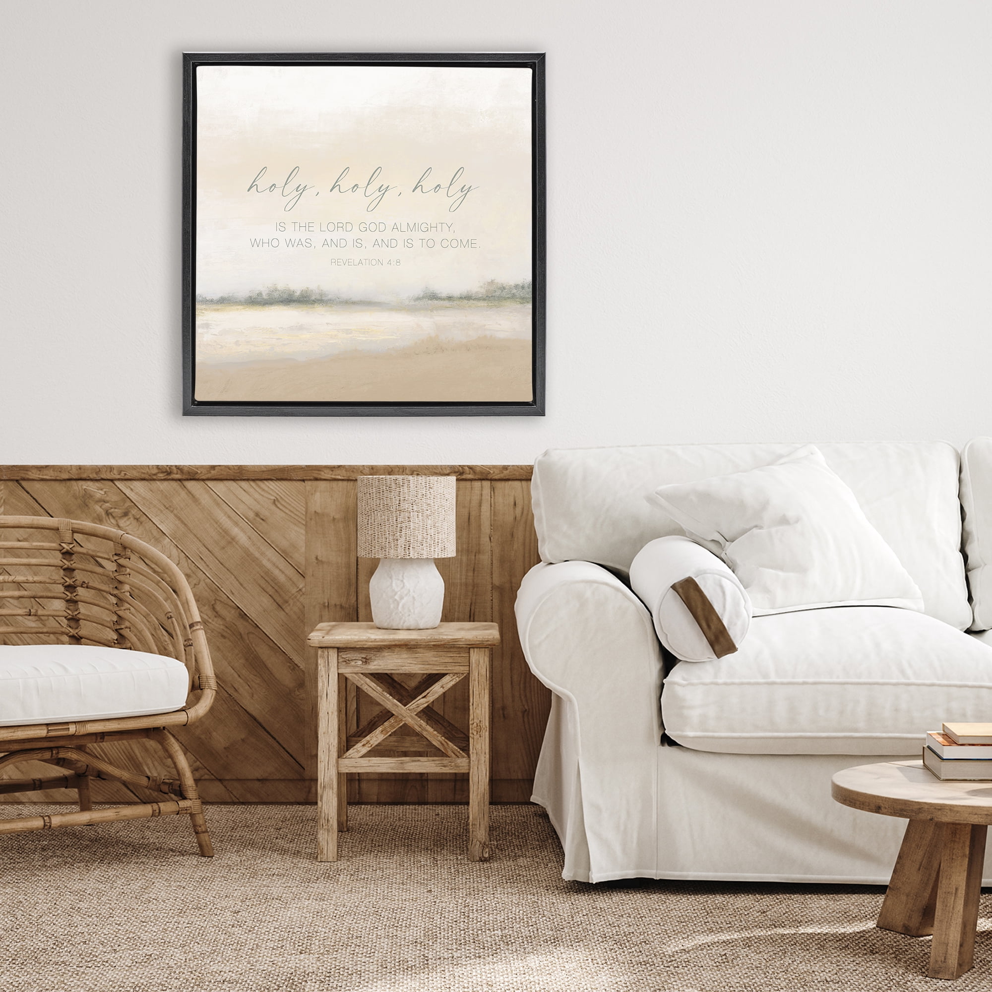 Stupell Industries Holy Revelation Proverb Black Framed Floater Canvas Wall Art, design by John Spaeth