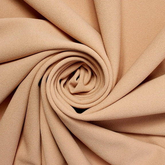 Stretch Crepe Scuba Double Knit Polyester Spandex 280 GSM Heavyweight Fabric By The Yard For Sewing Apparel, Costumes, Decor, & More (Sand, 5 Yards)