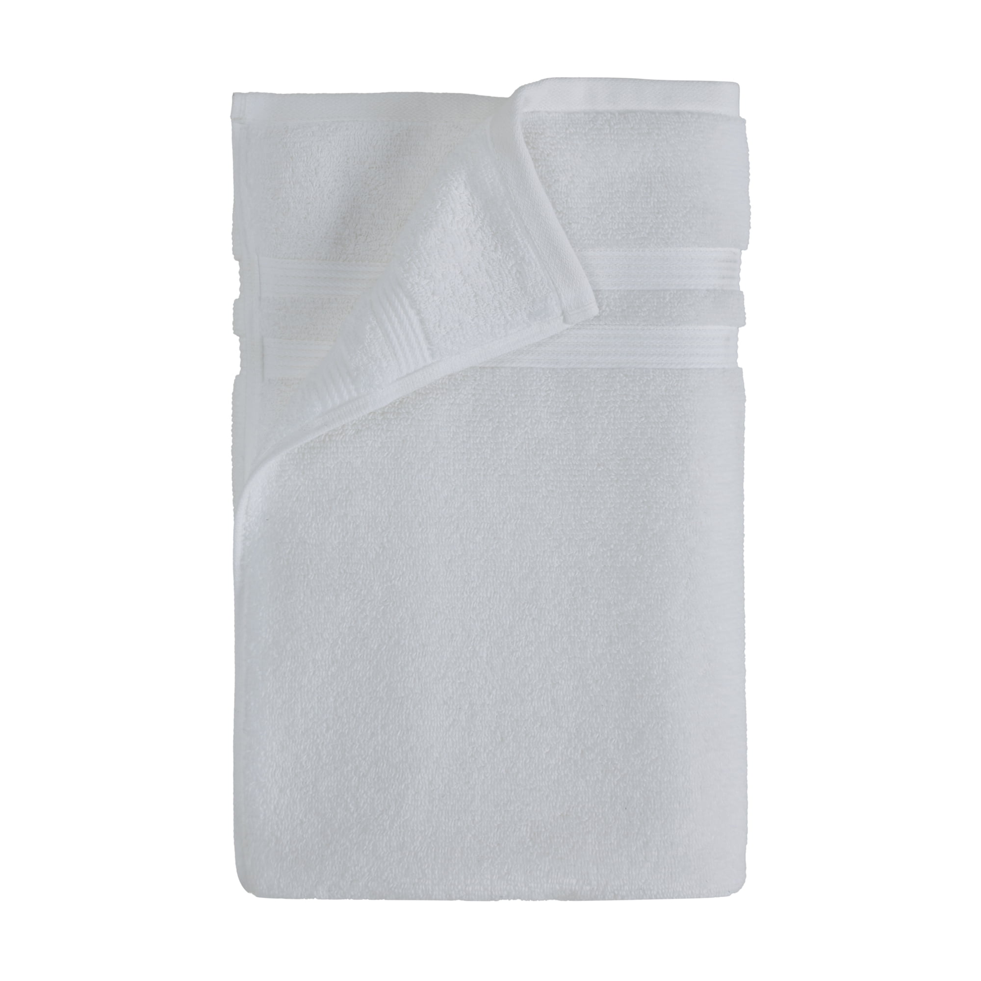 Mainstays Performance Cotton Bath Towel, Super Soft Quick Dry Fade Resistant, Solid White