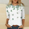 thumbnail image 3 of Raeneomay 3/4 Length Sleeve Womens Tops Women Fashion Printed T-Shirt Blouse Round Neck Casual Tops, 3 of 6