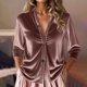 thumbnail image 2 of Tops de verano para mujer,Blusa informal de manga larga con cuello redondo para mujer, estampado de poliéster, cárdigan con cuello en V y botones para usar en casa, sopatenor, 2 of 8
