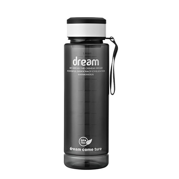 Billuyoard Botella de agua de generalizado, tetera de plástico para fugas de té, jarras para deportes al aire libre, taza para parejas, taza Utensilios de cocina Negro