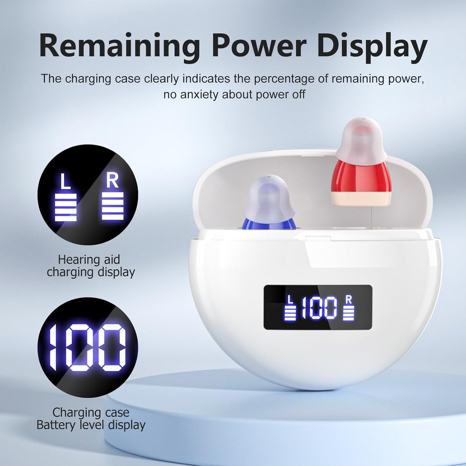 SUWU Rechargeable Digital Hearing Aids for the Elderly, Almost Invisible, with Noise Cancellation, Suitable for Hearing Loss Adults, Behind-the-Ear Hearing Aids, Easy to Control