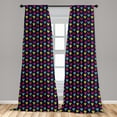 thumbnail image 5 of Ambesonne Valentine Curtains, Hearts Love Happy, Pair of 28"x95", Multicolor, 5 of 5
