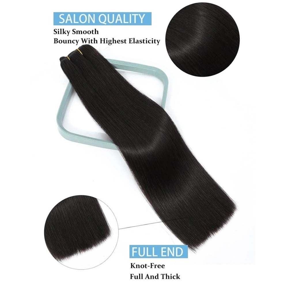 Clip In Hair Extensions Seamless 8Pcs Real Human Hair Natural Hair Double Weft Straight