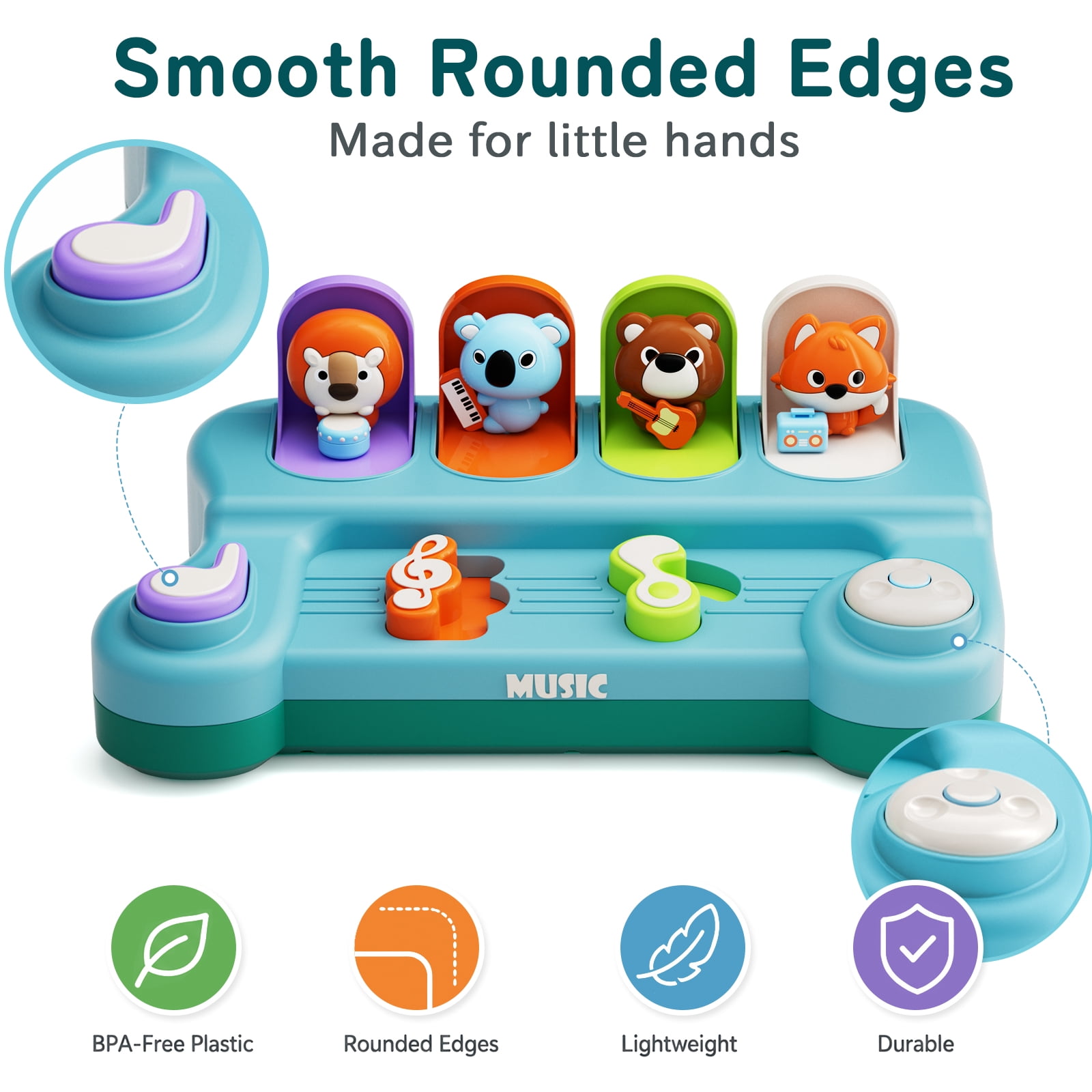 Dimoarch Toy for 1 Year Old Boy Girl, Pop Up Baby Toy with Music, Cause and Effect Toy for 6-9-12-18 Months Gift for Infant
