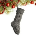 thumbnail image 2 of JIhuahe Cute Christmas Stocking with Solid Color and Dough Twists Knitting Design, Stocking Pendant for Fireplace, Shop Window, and Holiday Decor,Gray, 2 of 5