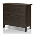 thumbnail image 4 of 24/7 Shop At Home Zed Transitional Wood Bedroom 3 Drawer Chest Dresser in Brown Wenge, 4 of 5