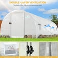 thumbnail image 3 of Dextrus Extra Large Heavy-Duty Greenhouse: Dimensions of 26x10x7ft, Large 2 Swing Doors, Walk-in Greenhouses with Tunnel Design, Upgraded Galvanized Steel Frame, 10 Windows, White, 3 of 5