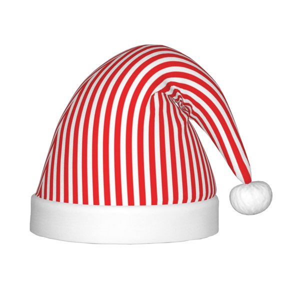 Daiia Red And White Stripes Print Christmas Knitted Beanie Hat, Large Knit Hat Xmas Small Gifts For Boys Girls Child Infant