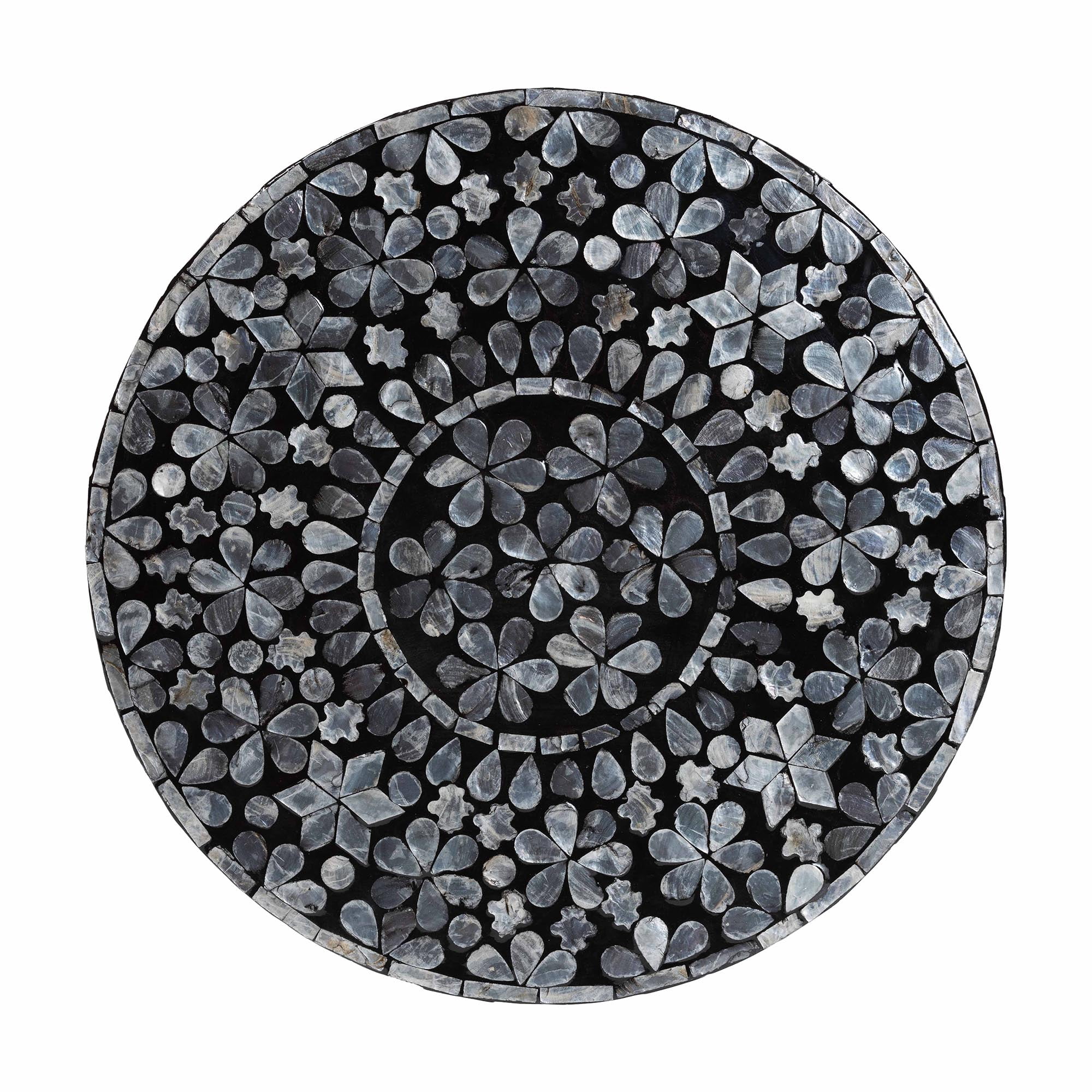 bali & pari Elara Coastal End Table, Mosaic Black