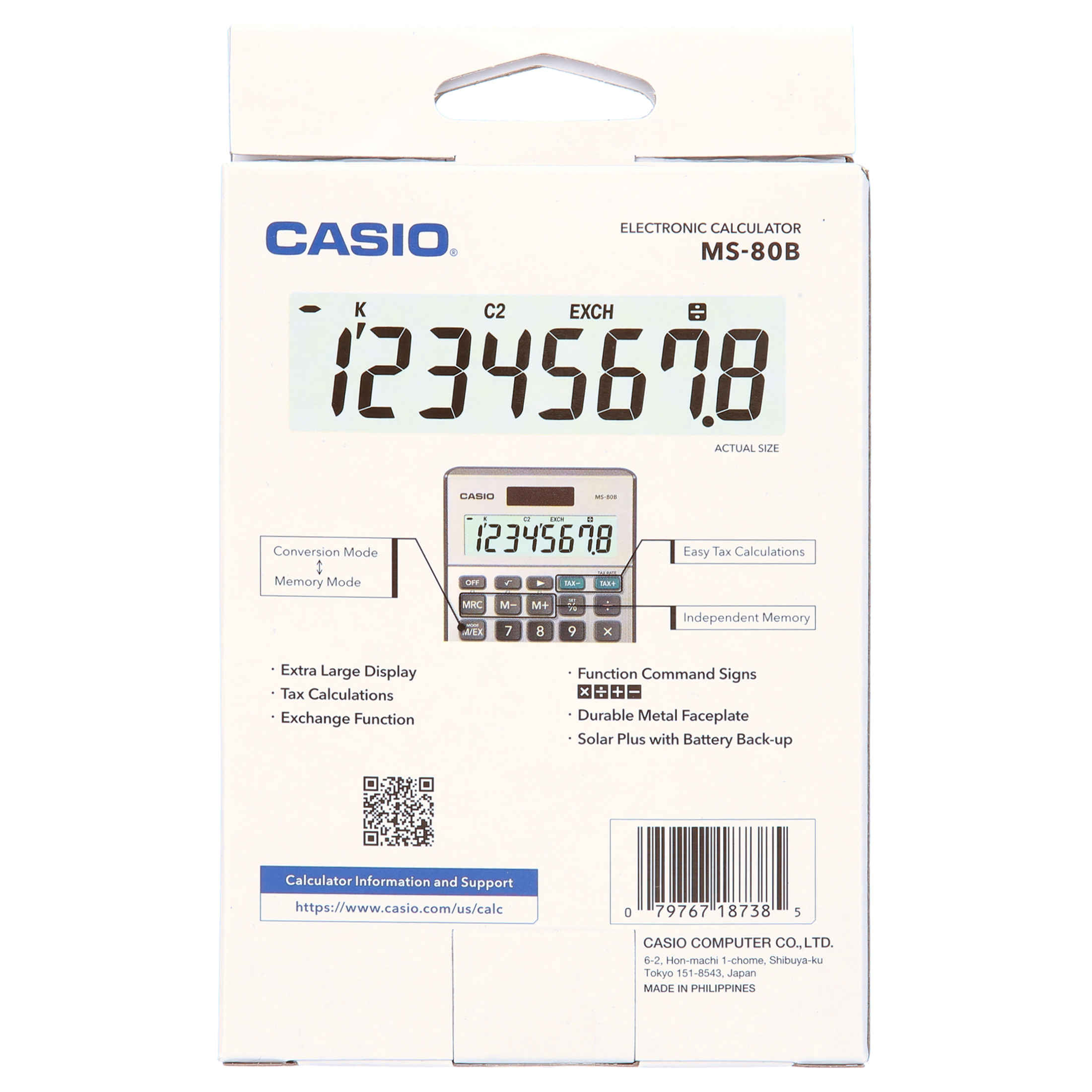 Casio MS-80B 8-Digit Desktop Calculator, Satin Nickel photo 5
