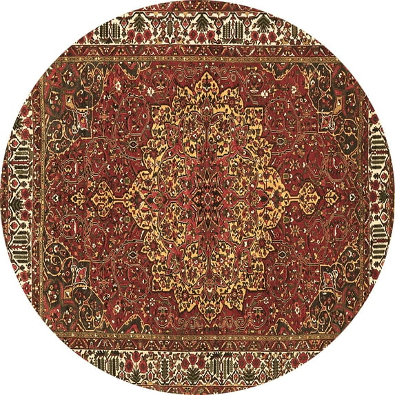 Ahgly Company Indoor Round Persian Brown Traditional Area Rugs, 5' Round