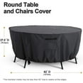 thumbnail image 3 of Round Patio Furniture Covers, Heavy Duty 500D Round Patio Table & Chairs Cover, Black Waterproof Outdoor Table Cover, 62" D x 28" H Outdoor Table and Chairs Cover, 3 of 5