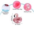 thumbnail image 2 of 6 Pack Drink Floats Cute Animal Pool Drink Holder Set Reusable Inflatable Float Cup Coasters for Summer Pool Party,6 Flamingo. Golden Goose -, 2 of 4