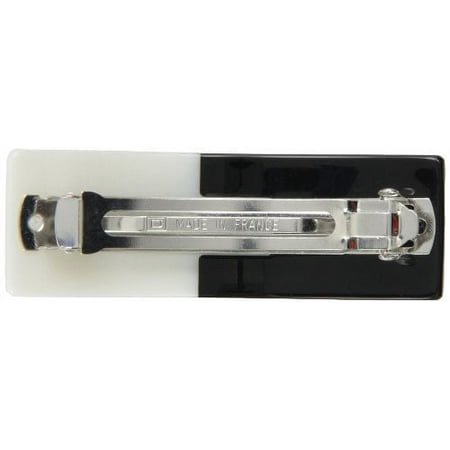 Caravan Casse-Tête Emboîtable Combinant Noir et Blanc dans Cette Barrette Automatique Moderne Faite à la Main
