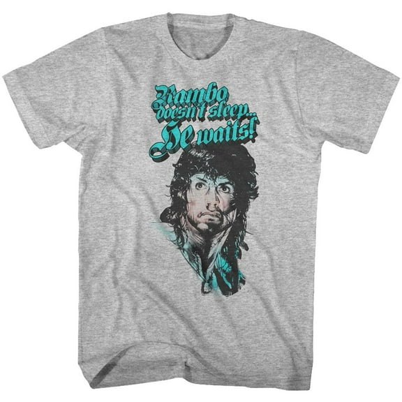 Rambo Rain On Your Face Gray Heather Adult T-Shirt 6Xl